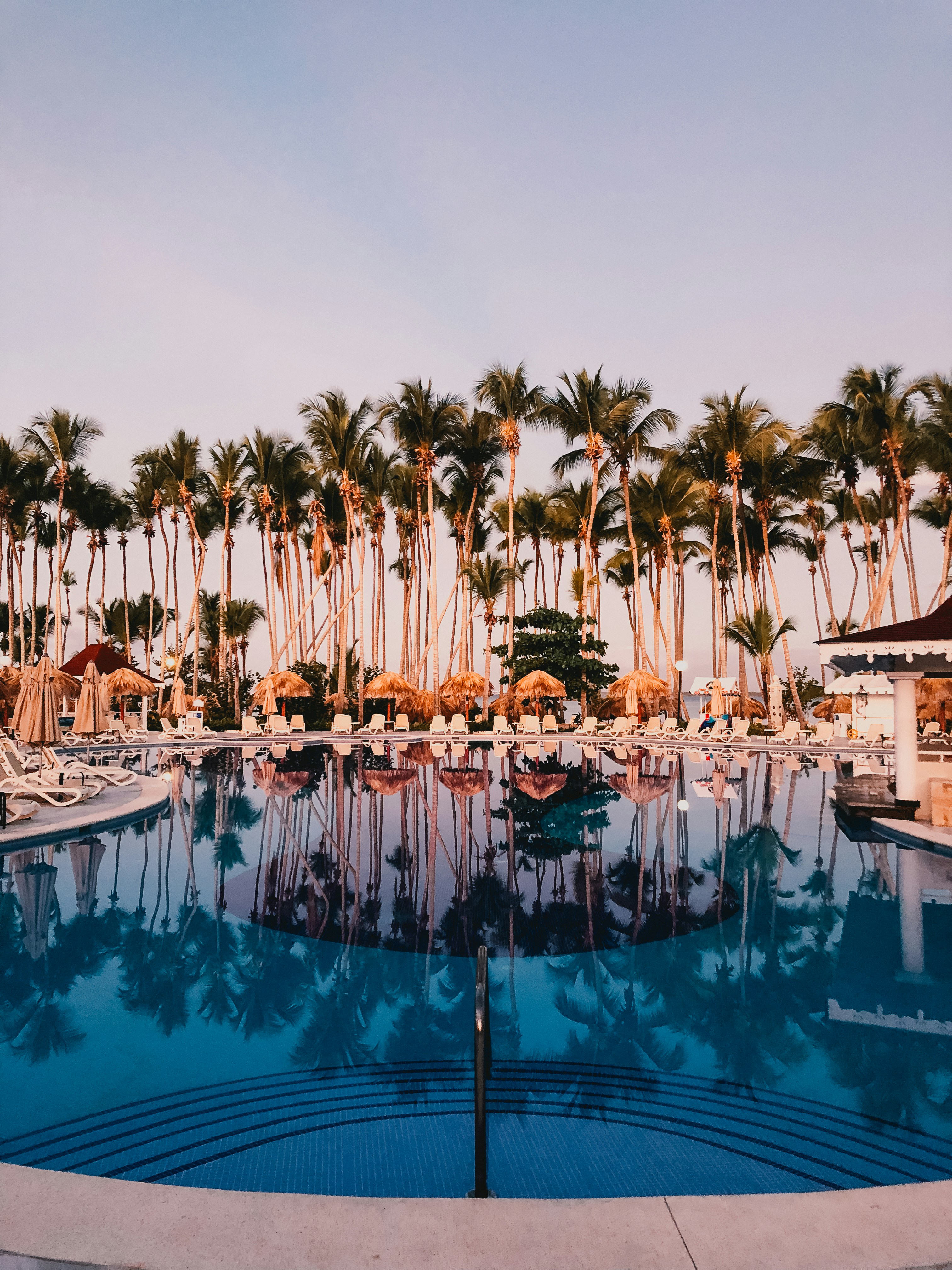 Luxury Tropical Resort Pool and Overwater Bungalows